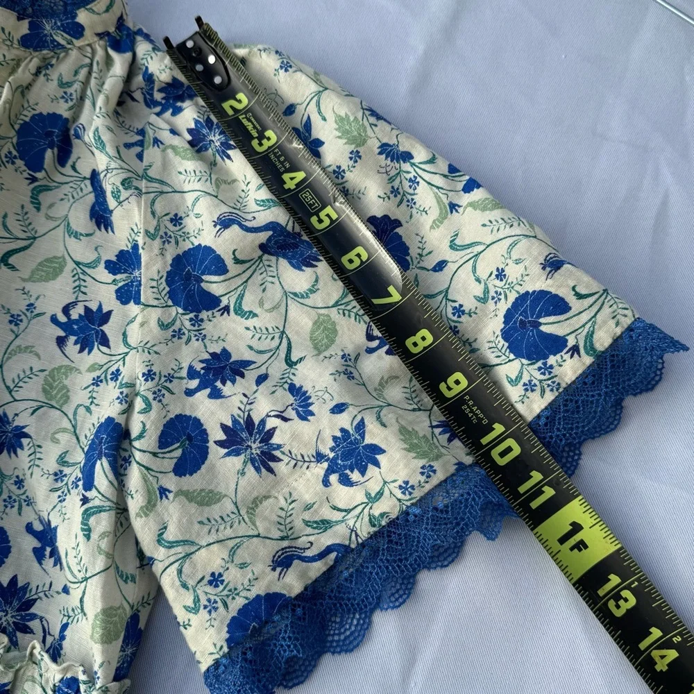 Tuckernuck Bluebird Crawford Dress Linen Blend Floral Small Boho - Picture 7 of 11
